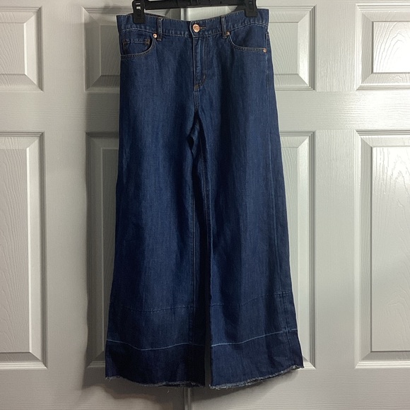 LOFT Dark Blue Wide Leg Crop 25 0 - Picture 1 of 6